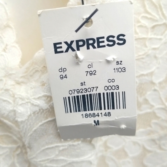 Express Cream Jumpsuit Lace Top Spaghetti Straps & Pockets Jumpsuit - Picture 8 of 15